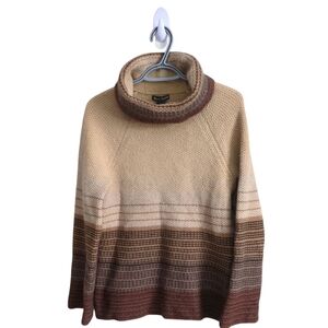 Alexandra Bartlett Wool Angora Blend Multicolored Stripe Cowl Neck Sweater XL